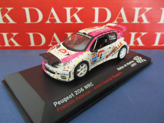 Die cast 1/43 Modellino Auto Peugeot 206 Rally de Madeira 2003 F. Delecour