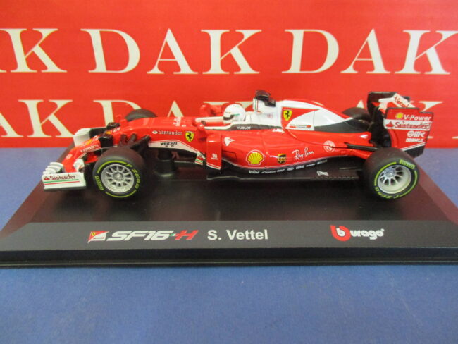 Die cast 1/32 Modellino Auto F1 Ferrari SF16-H 2016 S. Vettel by Burago