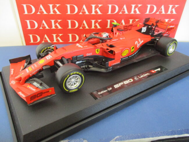 Die cast 1/18 Modellino Auto F1 Ferrari SF90 Monza GP 2019 C. LeClerc by Burago - immagine 2