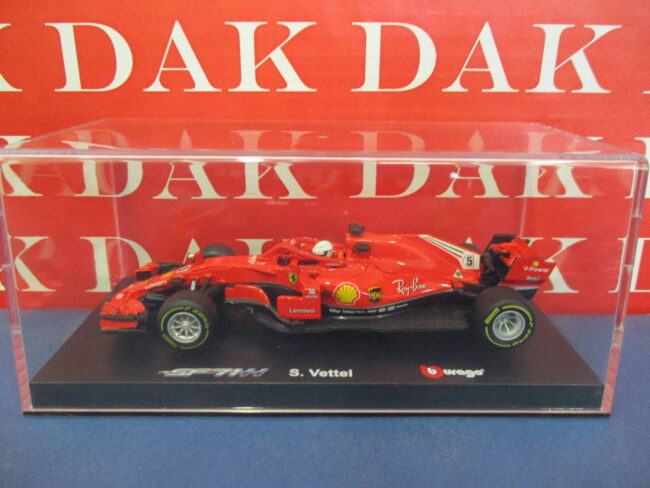 Die cast 1/43 Modellino Auto F1 Ferrari SF71H 2018 S. Vettel by Burago - immagine 4