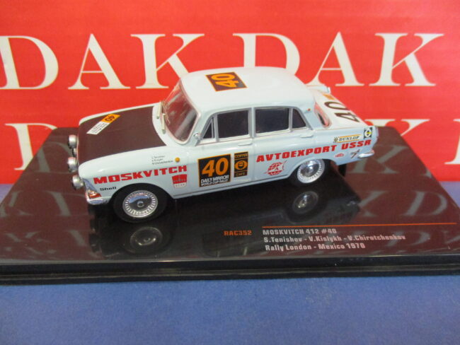 Die cast 1/43 Modellino Auto Moskvitch 412 N40 Rally London Mexico 1970 by Ixo