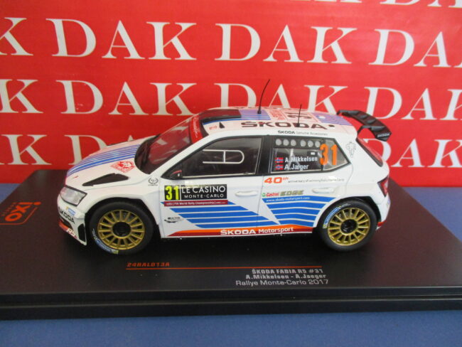 Die cast 1/24 Modellino Auto Skoda Fabia R5 Rally Monte Carlo 2017 A. Mikkelsen