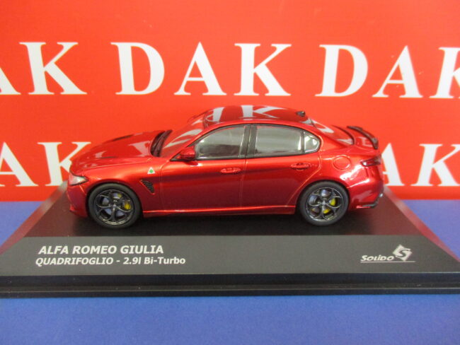 Die cast 1/43 Modellino Auto Alfa Romeo Giulia Quadrifoglio 2.9I Rossa 2016