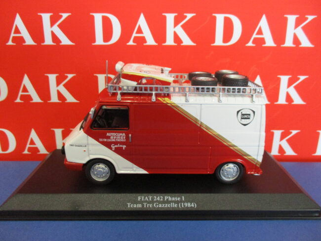 Die cast 1/43 Modellino Fiat 242 Furgone Assistenza Rally Tre Gazzelle 1984