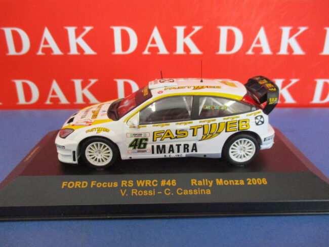 Die cast 1/43 Modellino Auto Ford Focus RS WRC Rally Monza 2006 V. Rossi by Ixo