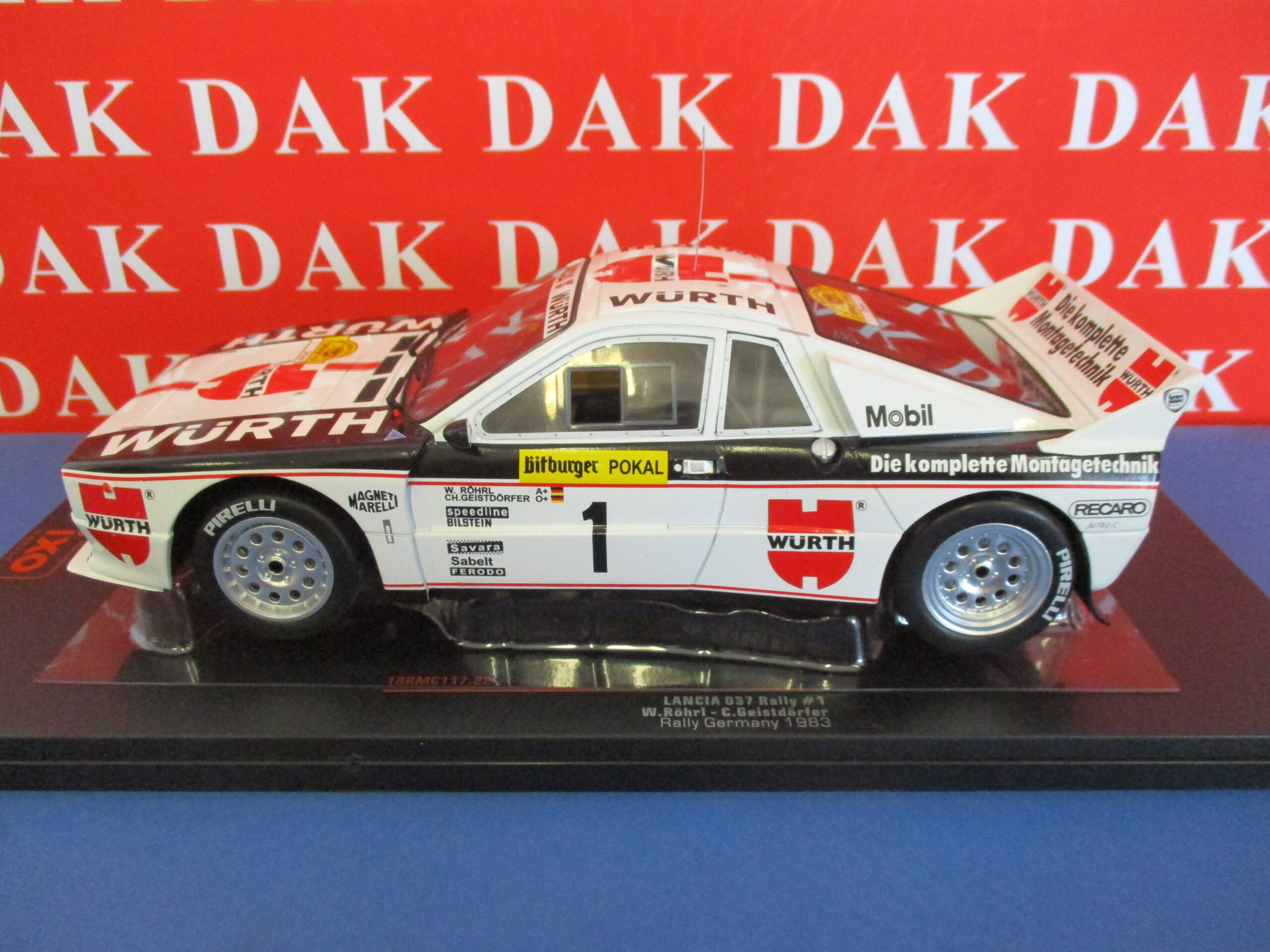 Die cast 1/18 Modellino Auto Lancia 037 Rally Germany 1983 W. Rohrl by Ixo  - Dak Mantova sas