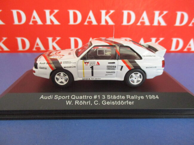 Die cast 1/43 Modellino Auto Audi Sport Quattro 3 Stadte Rally 1984 W. Rohrl