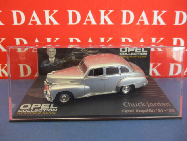 Die cast 1/43 Modellino Auto Opel Kapitan '51 Silver Chuck Jordan 1951-1953 - immagine 4