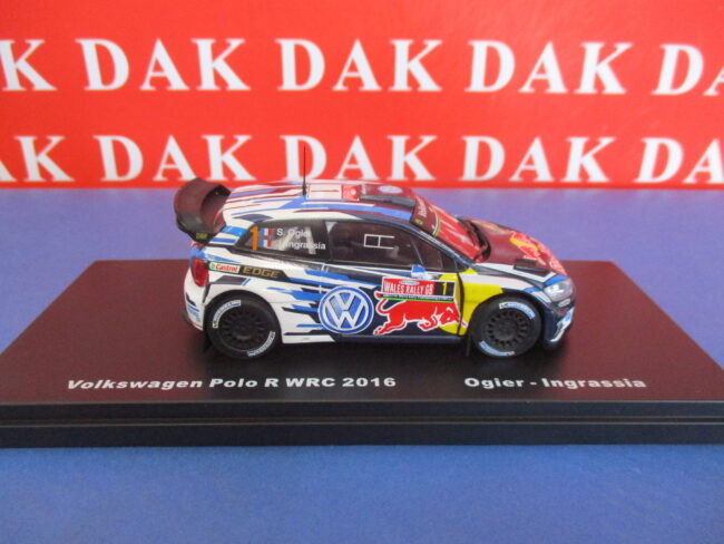 Die cast 1/43 Modellino Auto Volkswagen Polo R WRC Wales Rally 2016 S. Ogier