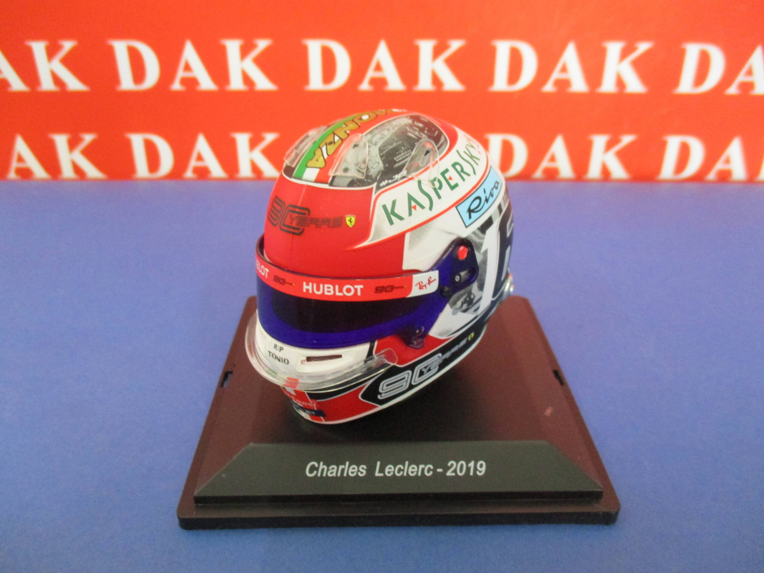 1/5 Modellino Casco Helmet Ferrari Charles Leclerc 90 Anniversario Monza 2019