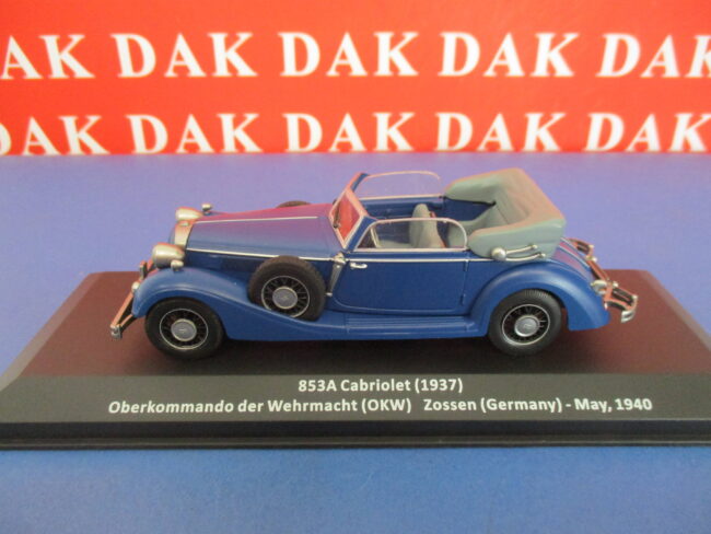 Die cast 1/43 Modellino Auto Horch 853A Cabriolet OKW Germany 1940