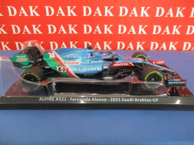 Die cast 1/24 Modellino Auto F1 Alpine A521 Saudi Arabia GP 2021 F. Alonso