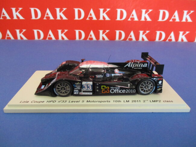 1/43 Modellino Auto Lola Coupe HPD 24H Le Mans 2011 S. Tucker by Spark