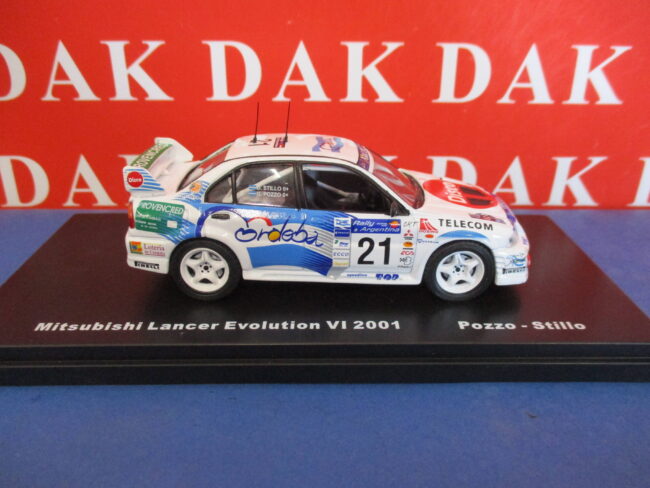 Die cast 1/43 Modellino Auto Mitsubishi Lancer Evo VI Rally Argentina 2001 Pozzo