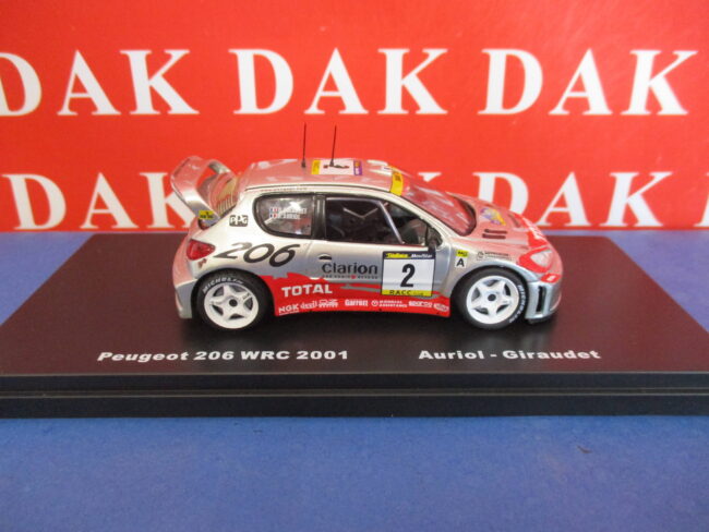 Die cast 1/43 Modellino Auto Peugeot 206 WRC Rally Catalunya 2001 D. Auriol