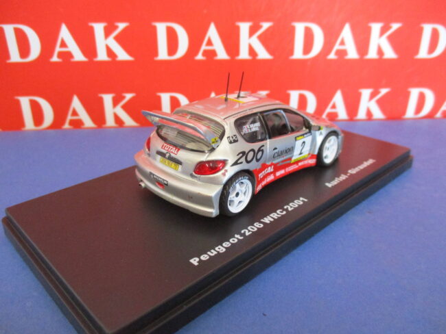 Die cast 1/43 Modellino Auto Peugeot 206 WRC Rally Catalunya 2001 D. Auriol - immagine 5