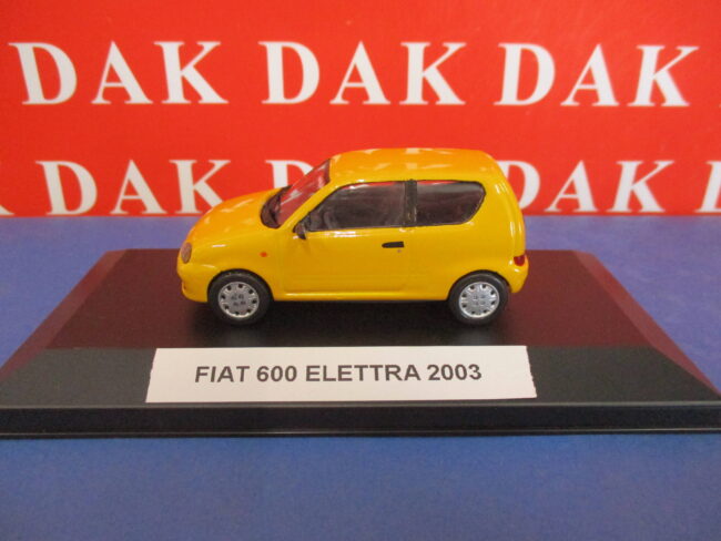 Die cast 1/43 Modellino Auto Fiat 600 Elettra Gialla 2003 4