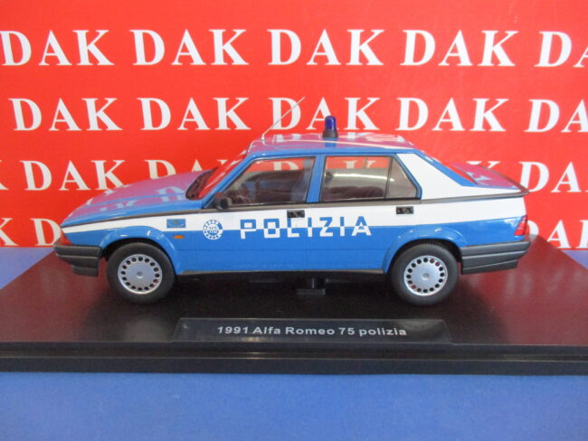 Die cast 1/18 Modellino Auto Polizia Alfa Romeo 75 1.8 IE 1991 by Triple9